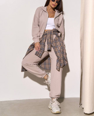 0809 спортивний костюм на блискавці з капюшоном зі штанами на резинці